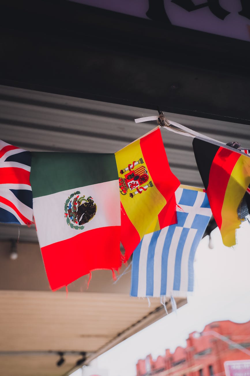 close up photo of flags